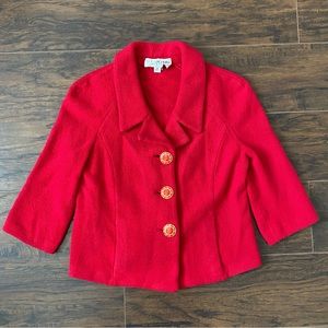 st. john blazer vintage size 2 red with gold accents